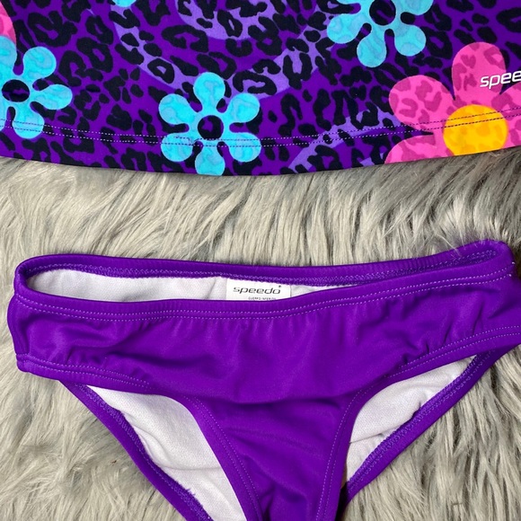 Girls 8 SPEEDO 2 Piece Tankini Bathing Suit Purple - Picture 5 of 12